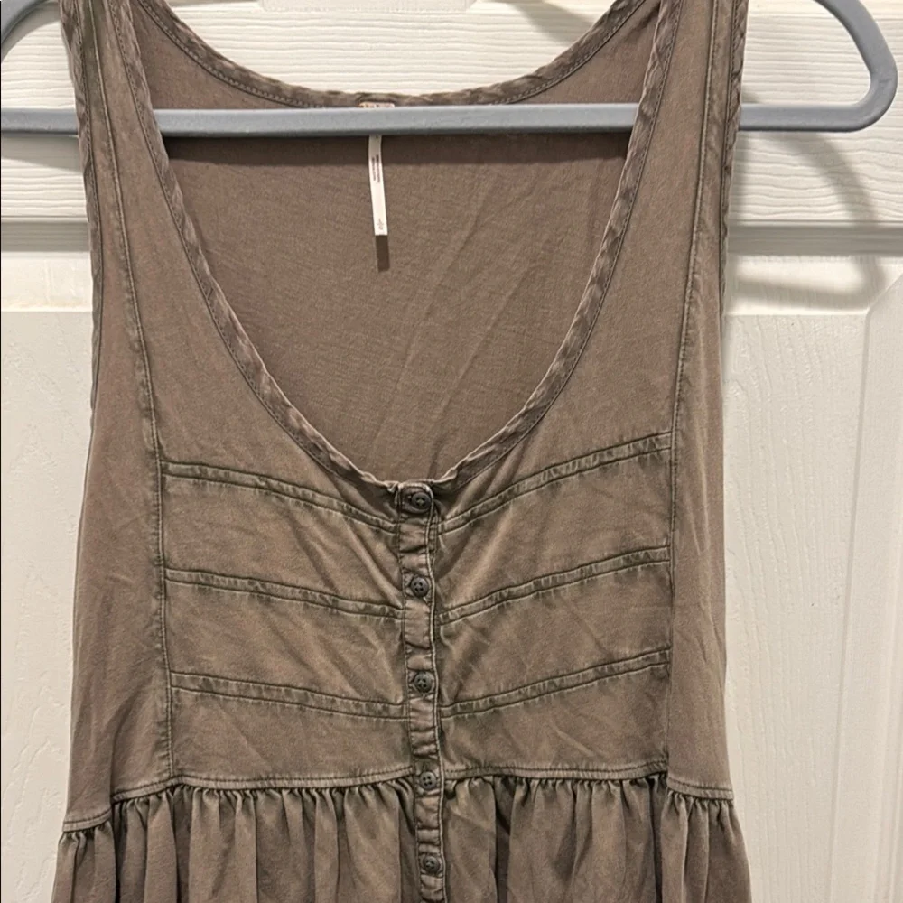 Free People Brown Sleeveless Tank Top‎ or mini with Asymmetrical Hem - Picture 4 of 12